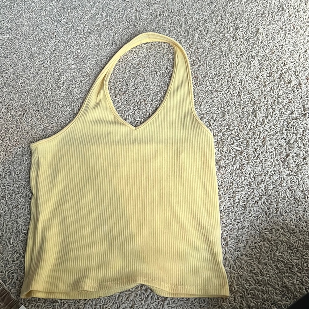 American Eagle light yellow halter top